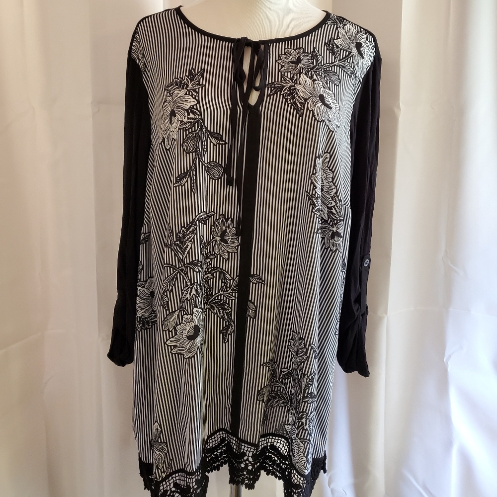 Black and white blouse